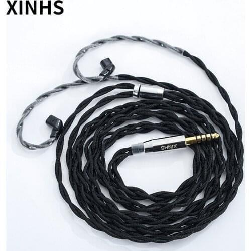 DIY 4 Core HIFI Earphone Cable 2.5 MM 3.5MM 4.4 MM Plug MMCX Connector For SE535 UE900S XBA-A3 earphone silver cable