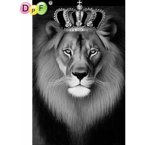 DPF 5D gift kits Crown lion diamond embroidery DIY diamond painting cross stitch needlework diamond mosaic square home decor