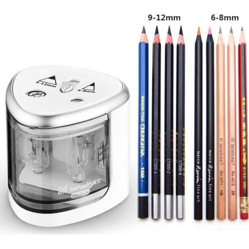 Automatic Pencil Sharpener Two-hole Electric Switch Pencil Sharpener stationery Home Office School Supplies