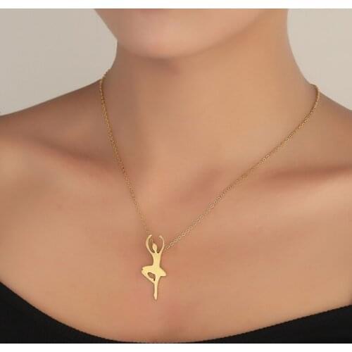 Dainty Ballerina Ballet Pendant Necklaces for Girls Women Ballet Dancer Choker Statement Dance Charm Inspiring Jewelry Gift