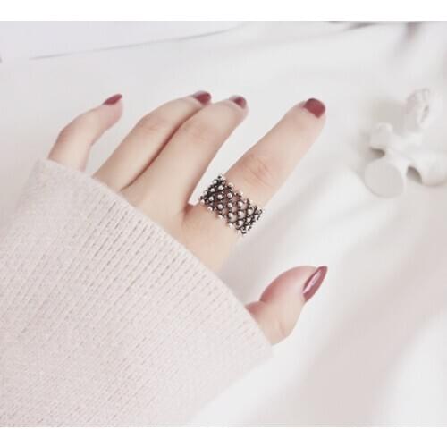 Summer Bohemian Ethnic Hollow Round Ring For Women Female Fashion Finger Rings Korean Rings Girl Party Gift Gothic Jewelry