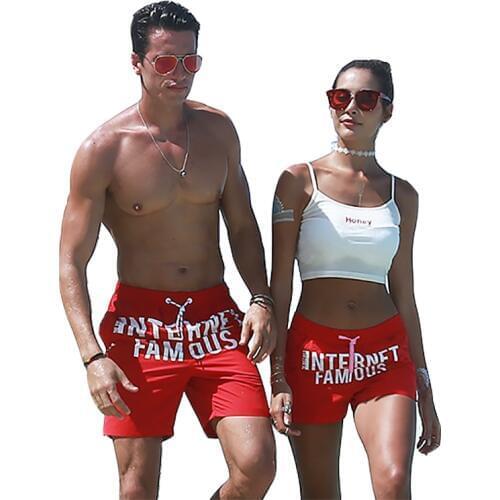 Quick Dry Mens Board Shorts Couple Surf Beach Shorts For Lovers Sport Bodybuilding short de bain homme Women Running Sweatpants