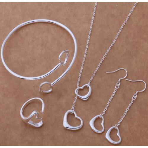 AS078 Trendy wholesale r Jewelry Sets Earring 187 + Necklace 599 + Bangle 045 + Ring 253 /agaaixha bgxajyear plated