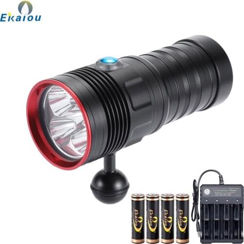 High-Power 5 x XM-L2 LED Strong Light Diving Flashlight Underwater 100M Profession Waterproof Dive Fill Light Torch Lamp