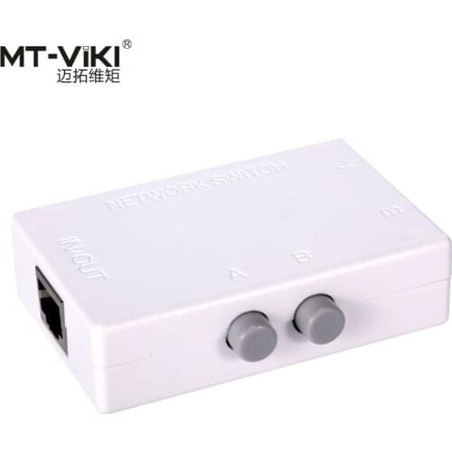 MT-VIKI 2 Port Network Switch LAN CAT Selector Mini Internet Internal External Network Switcher RJ45-2M
