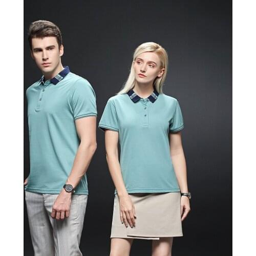 ZW107 Modern Style Mens Womens Golf Wear For Summer 8 Color Choices Turn Down Collar 195gsm Cotton Polo Shirts With 3 Buttons