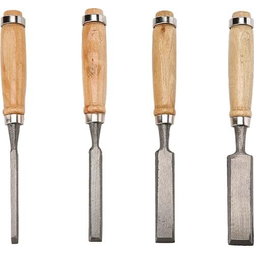 4Pcs/Set Wood Carving Chisel 8/12/16/20mm Wood Cut DIY Hand Tool Set For Basic Detailed Carving Woodworkers Gouges