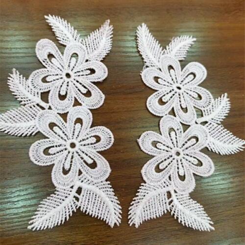 2019 latest milk fibre embroidery mirrored applique,wedding dress applique accessories,Gh190919A