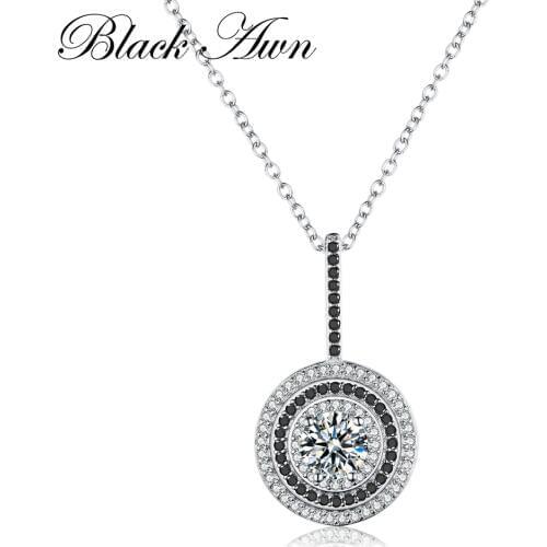 New Classic Fine Genuine 100% 925 Sterling Silver Slide Necklace Women Jewelry Round Bijoux Femme Necklaces&Pendants P074