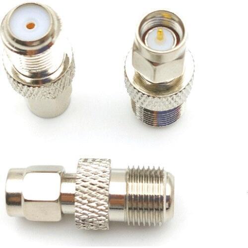 100pcs new copper F type female jack to SMA male plug connector