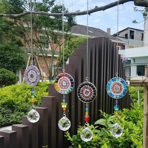 Mandala Flower Crystal Pendant Pendant Life Evil Bead Pendant Wind Chime Home Christmas Tree Decoration