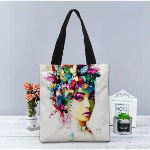 Custom colorful paintings by patrice murciano printed Handbag canvas tote bags shopping travel Casual Useful Shoulder women bag