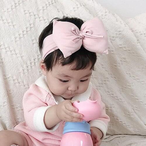 Cute Baby Headbands Big Bows Cotton Headwrap For Girls Toddler Kids Children Turban Newborn Babies Photo Props Infant Hairband