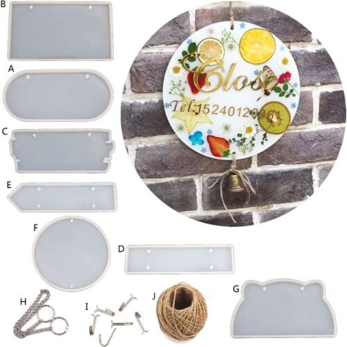 Handmade Clear Silicone Indicator Signs Welcomes Card Epoxy Resin Mold DIY Door Number Plate Resin Mold Art Crafts Tools