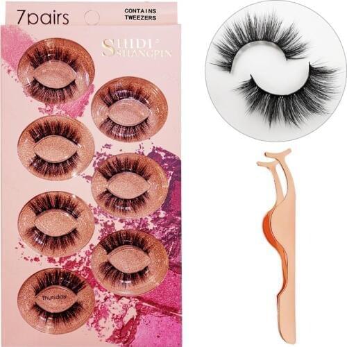 New 7 pairs natural false eyelashes fake lashes long makeup 3d mink lashes eyelash extension mink eyelashes for beauty
