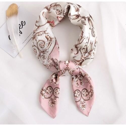 Luxury Brand 2019 New Fashion Summer Silk Square Scarf Women Satin Neck Hair Tie Band Soft Beach Hijab Head Female Foulard