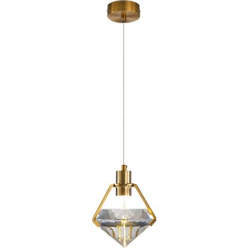 Modern Crystal Diamond Pendant Lamp Home Hotel Luxury Decor Lighting Fixture Golden Bedroom Bar Wrought Iron Suspension Light