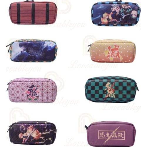 Anime Demon Slayer Ghost Blade Cartoon Print Pen Bag Student Pencil Case Boys Girls Storage Bag Kids School Supplies Stationery