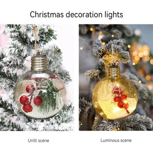 LED Transparent Christmas Ornament Ball Lights Waterproof for Christmas Tree Wedding Home Indoor Decoration Plastic Boll