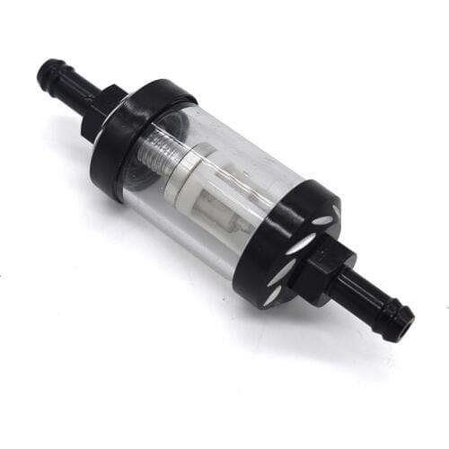 8mm/0.31inch Universal Motorcycle Gas Fuel Oil Filter Aluminum Alloy Gasoline Filter for Motocross ATV Moped Scooter Dirt Bike