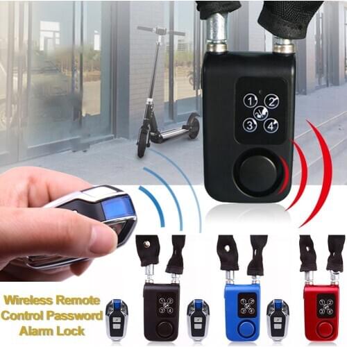 Anti-Theft Bike Lock Cycling Security Lock Wireless Remote Control Alarm Lock Bicycle Steel Cable Anti-Theft Alarm Bicycle Part