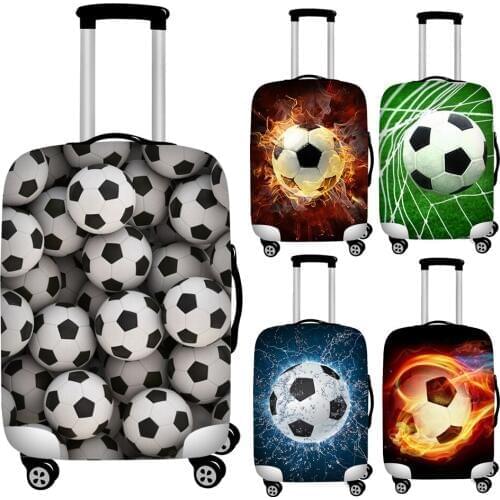 Footbally Suitcase Protective Cover Travel Suitcase Cover Soccerly Elastic Trolley Luggage Cover Dust-proof Travel Accessory