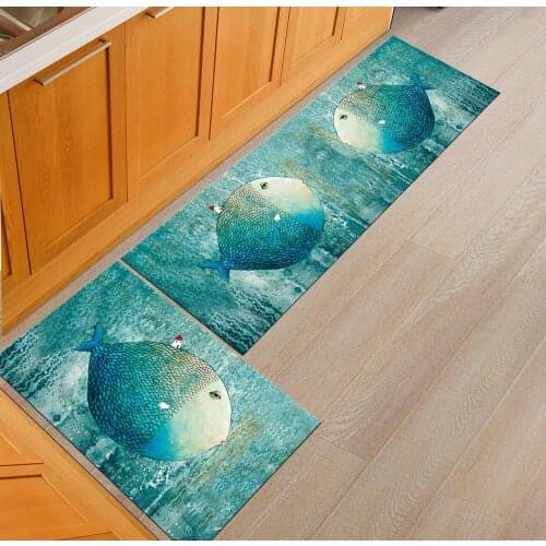 Zeegle Flannel Kitchen Mats Anti-Slip Sofa Table Floor Mats Bathroom Rugs Bedroom Carpets Bedside Mats Entrance/Hallway Doormat