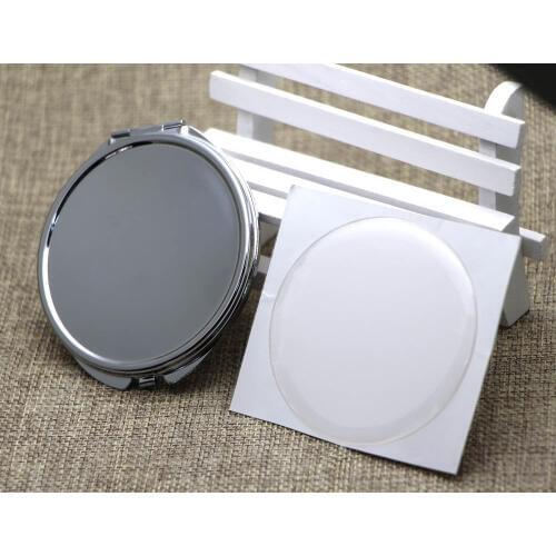 Mirror Compact DIY Kits - Dia.65mm Compact Mirror Blank Pocket Foldable Mirror With Epoxy Sticker 5 pieces/lot
