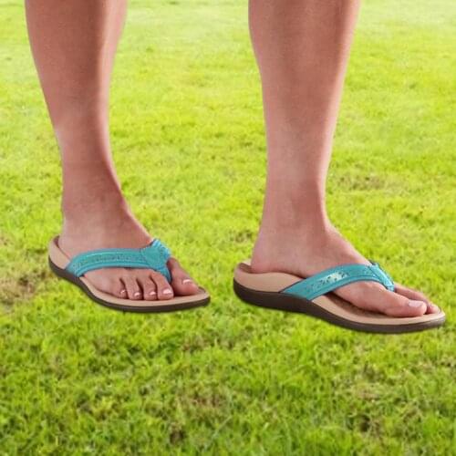 Ladies Toe-Post Sandal Slippers With Arch Support For Beach Daily Summer Casual Rubber Sandal Indoor Flat With Shoes