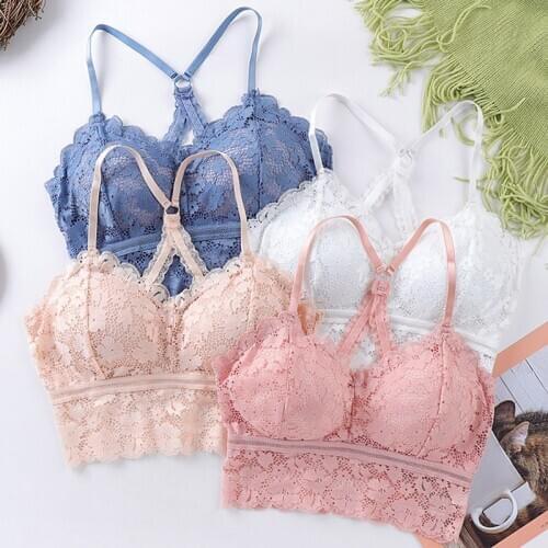 Q 1Pcs Wrapped Chest Nylon Invisible Bra No Steel Ring Sexy Openwork Lace Back Antiskid Removable for Women Bra Bandeau Tube Top