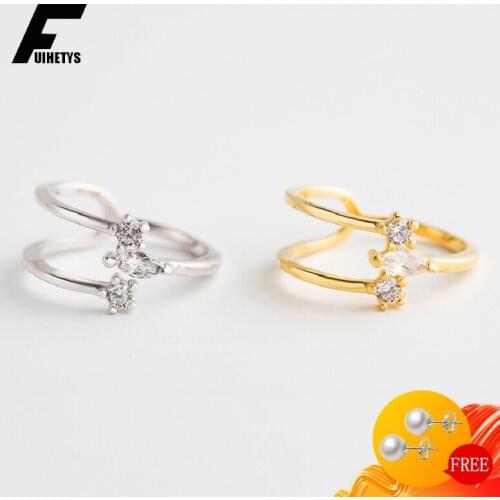 Luxury Ring 925 Sterling Silver Jewelry Accessories with Zircon Gemstone Open Finger Rings for Women Wedding Party Promise Gift