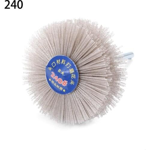 1pcs Abrasive Nylon Wheel Brush 80-600Grits Grinding Rotary Woodworking