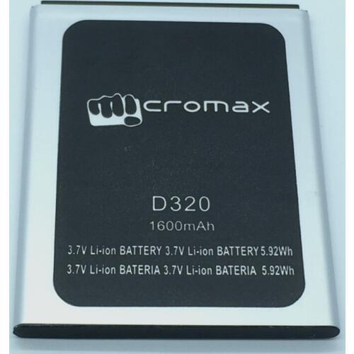1600mAh Battery For Micromax D320 Bolt Batteries + track code