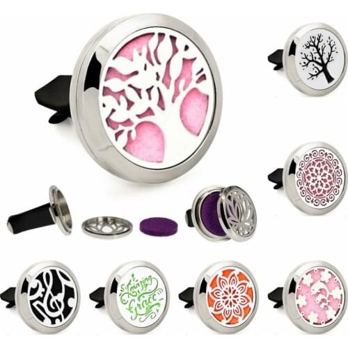 Crown Essential Oil Car Diffuser Locket Vent Clip Stainless Steel Twist Screw Aroma Air Freshener Free 10Pads Gift Wholesales