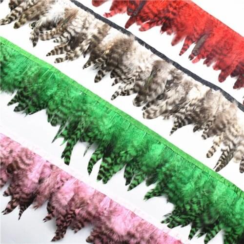 10Meter/Lot Rooster Pheasant Feather Trims Fringe for Skirt Ribbon Trimming Feathers for Crafts Plume Plumage for Jewelry Making