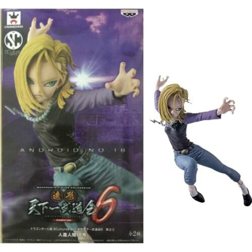 BANDAI Dragon Ball Z Super Saiyan Android 18 Action Figures 17CM PVC Collection Model Toy Anime Figure Toys for Kids Gifts