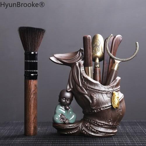 Boutique Six Gentleman Kung Fu Tea Set Tea Ceremony Little monk Tea Accessories Set Utensils Clip Needle Ceramic Cans Tea Scoop