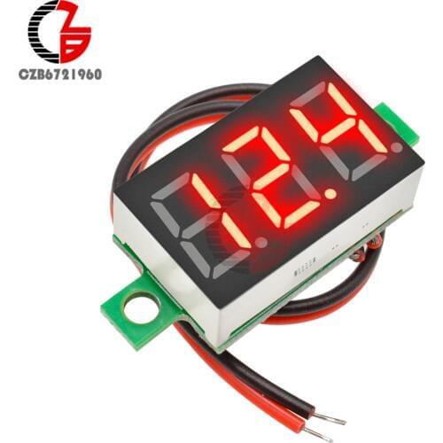 DC 4.7-30V 2 Wire LED Digital Voltmeter Voltage Meter 12V 24V Car Motorcycle Electric Bicycle Volt Tester Detector Monitor