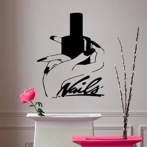 Nail Salon Decor Wall Decal Manicure salon waterproof vinyl sticker Nail Stylist Woman Gift Customized room decoration G868