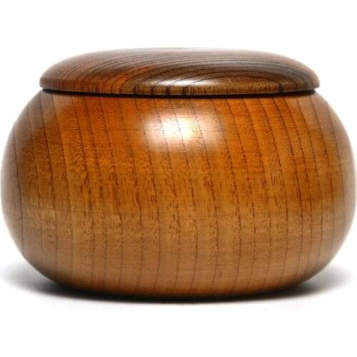Wooden Go Cans Stones Storage Bottle Go Game Chess Bowls with Lid Weiqi Box Round Tank Jar for Home Playhouse Household