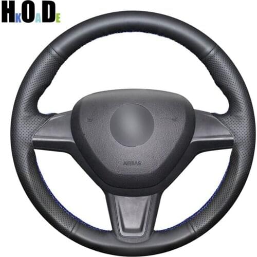 DIY Hand-stitched PU Artificial Leather Car Steering Wheel Cover for Skoda Yeti 2014 2015 2016 Rapid 2015