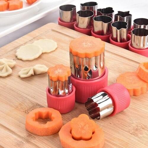 Vegetable Fruit Cutter Mold Rice Flowers Cartoon Cutter Mold Stainless Steel Cake Cookie Biscuit Kitchen Cutting Shape Tools