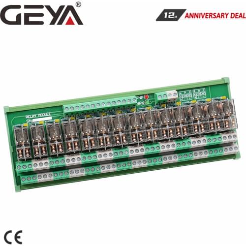 GEYA 2NG2R DPDT Relay 14 Channel Relay Module 2NO 2NC Omron Relay PLC 12V 24V AC DC