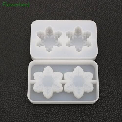 Snowflake Silicone Mold Crystal Epoxy Resin Molds DIY Mirror Mold Plaster Pendant Chocolate Fondant Cake Decorating Tools