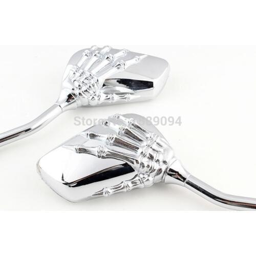 CLASSIC CHROME SKULL HAND REARVIEW MIRRORS FOR KAWASAKI VULCAN VN 750 800 900 1500 1600