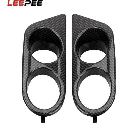 LEEPEE 1 Pair Car Fog Light Covers Front Bumper For BMW E46 M3 2001-2006 Dual Hole Surround Air Duct Fiber/Black