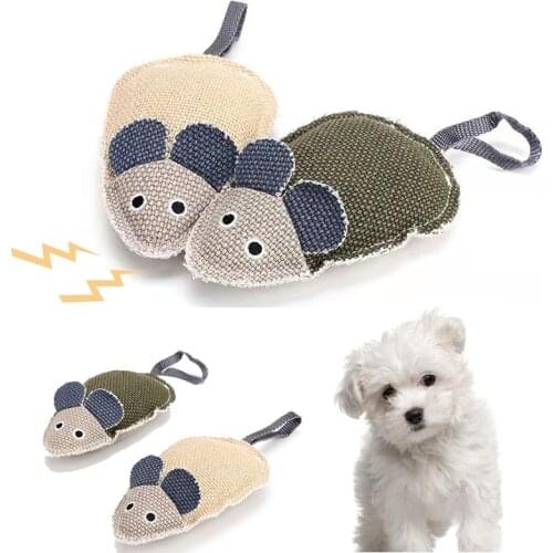 Linen Dog Squeaky Toy Mouse Shape Training Pet Toys for Small Medium Dogs Funny Puppy Accessories Bite Resistant Pet Products
