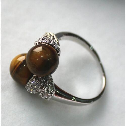 Fashion & charming 8mm tiger eye jade ring P(#7 8 9)