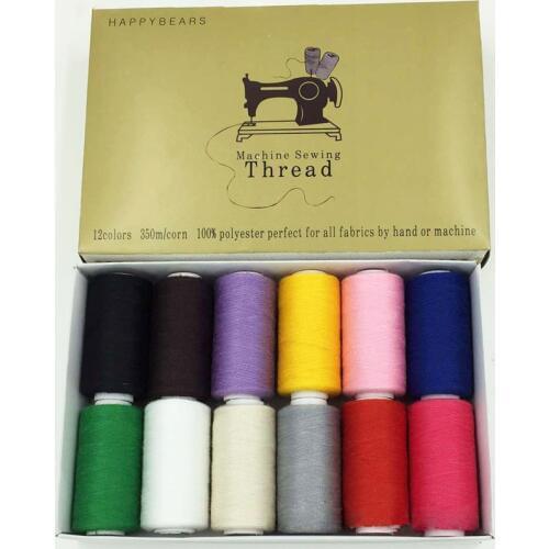 40s/2 polyester Sewing Threads 350 meters High Strength embroidery thread 12pcs/box Sewing Yarn