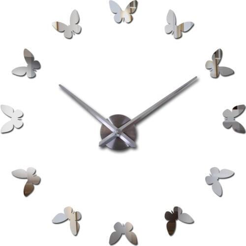 New Diy Wall Clock Acrylic Clocks Quartz Watch Reloj De Pared Living Room Modern 3d Mirror Stickers Horloge Home Klok